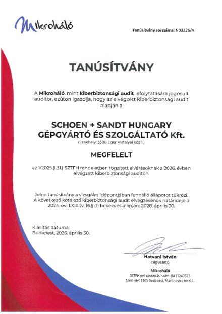 NIS2 cybersecurity certificate